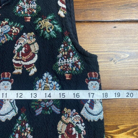Vintage 90's Bobbie Brooks Tapestry Vest Large santa snowman granny cottagecore - Picture 6 of 8